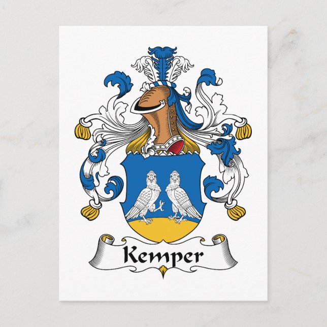 Kemper Family Crest Vykort (Framsida)