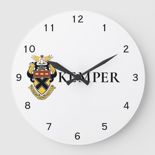 Kemper Militärskola och College Wall Stor Klocka (Framsida)