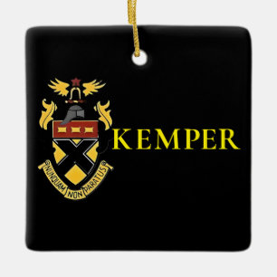 Kempers militärskola och högskola julgransprydnad keramik