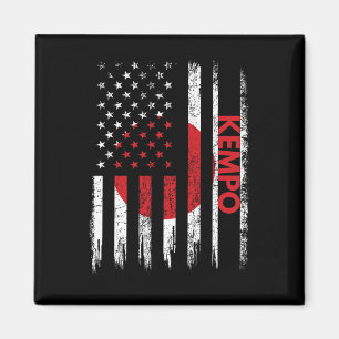 Kempo American Flagga Karate Japansk martialkonst Magnet