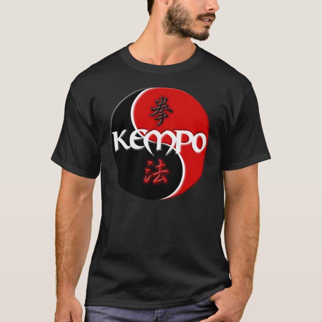 Kempo Yin Yang skjorta T Shirt (Framsida)