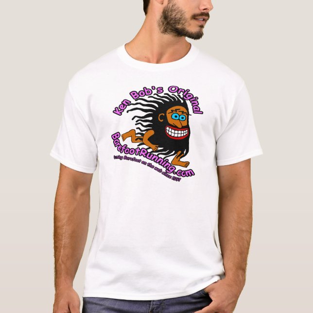 Ken egennamn original- BarefootRunning.com Tee Shirt (Framsida)