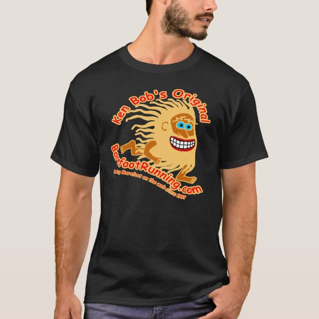 Ken egennamn original- BarefootRunning.com Tee Shirt (Framsida)