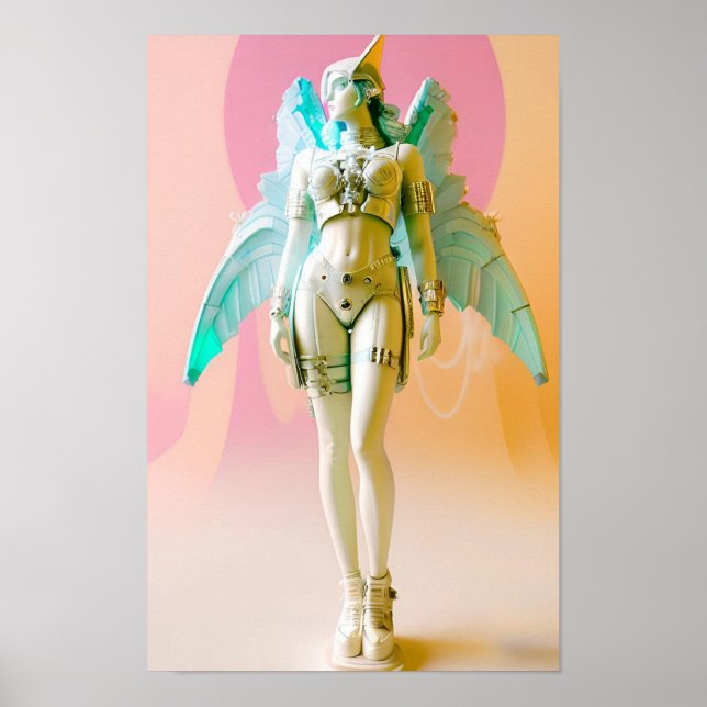 Ken Gage Future Perfekt Vapowave Angel Poster (Framsidan)