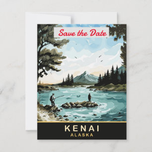 Kenai Alaska Bergsjön Bröllopsinbjudan Spara Datumet