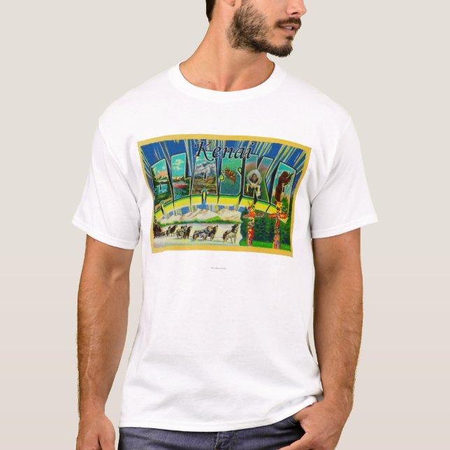 Kenai AlaskaLarge brev ScenesKenai, AK Tee (Framsida)