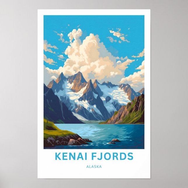 Kenai Fjords Alaska Travel Print Poster (Framsidan)