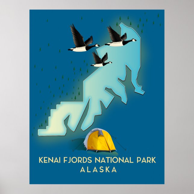Kenai Fjords National Park Alaska reskarta Poster (Framsidan)