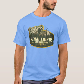 Kenai Fjords National Park Alaska Retro Badge Camp T Shirt