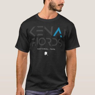 Kenai Fjords National Park Alaska Tonal Retro T Shirt