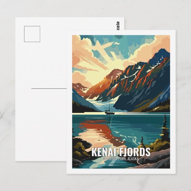 Kenai Fjords National Park Alaska USA Vykort (Fram/baksida)