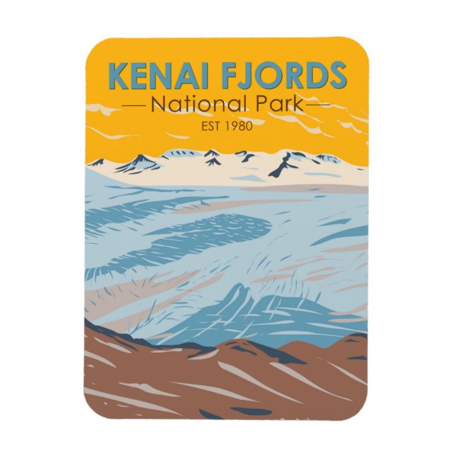 Kenai Fjords National Park Harding Icefield Magnet (Vertikal)
