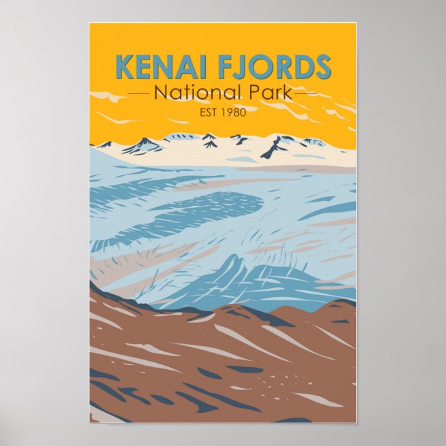 Kenai Fjords National Park Harding Icefield Poster (Framsidan)