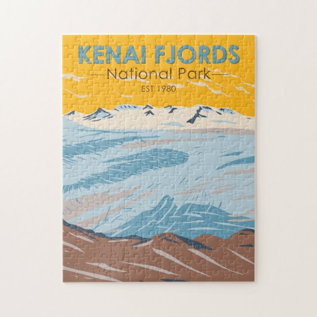 Kenai Fjords National Park Harding Icefield Pussel (Vertikal)