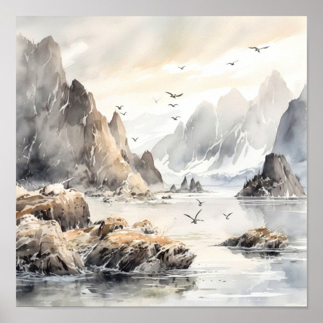 Kenai Fjords National Park Watercolor Poster (Framsidan)