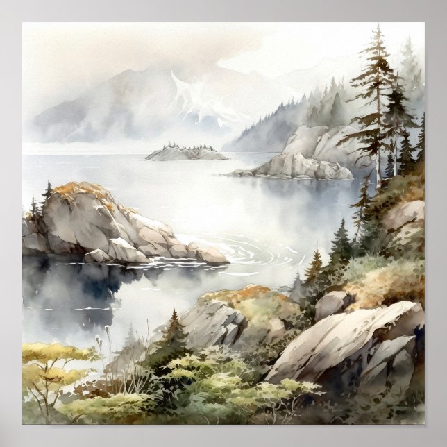 Kenai Fjords National Park Watercolor Poster (Framsidan)