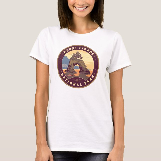 Kenai Fjords National Parker T Shirt (Framsida)