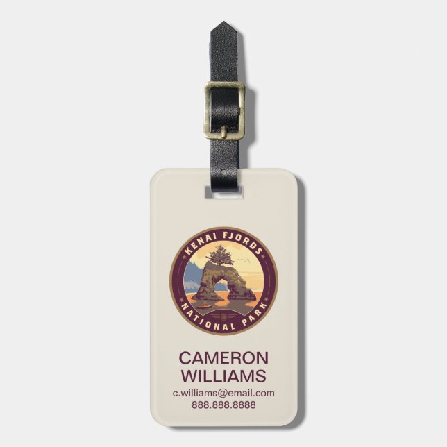 Kenai Fjords National Parks Bagagebricka (Vertikal Framsida)