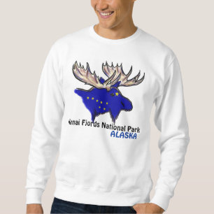 Kenai Fjords nationalpark Alaska elk flagga shirt Långärmad Tröja