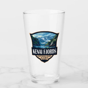 Kenai Fjords nationalpark Illustration Retro Art Glaskopp