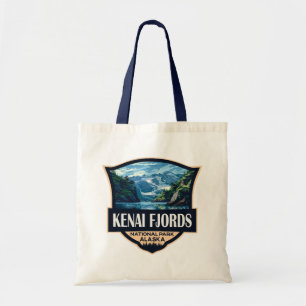Kenai Fjords nationalpark Illustration Retro Art Tygkasse