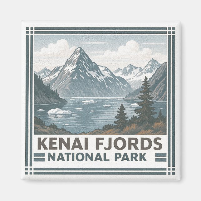 Kenai Fjords nationalpark Magnet (Framsidan)