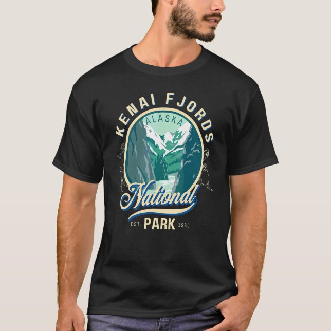 Kenai Fjords nationalpark Wildlife Alaska T Shirt (Framsida)
