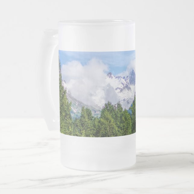 Kenai Fjords Snowy Mountains Frostat Ölglas (Framsida vänster)