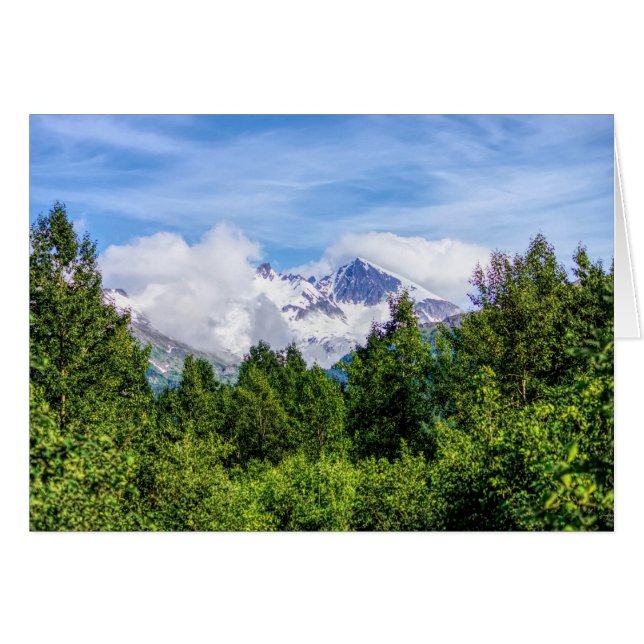 Kenai Fjords Snowy Mountains Greeting Card Hälsningskort (Framsidan Horizontal)