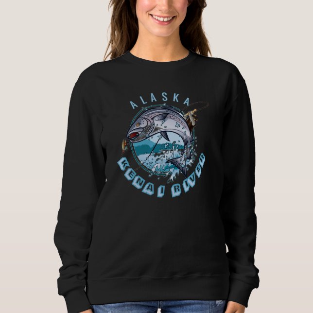 Kenai River Alaska Alaska Salmon Fishing Resa AK T Shirt (Framsida)