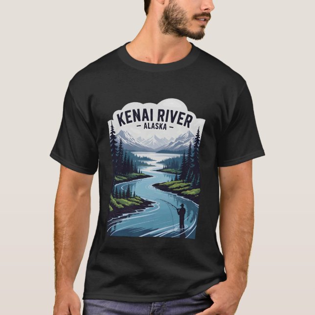 Kenai River Alaska Fiske Camping Utomhus Flod F T Shirt (Framsida)