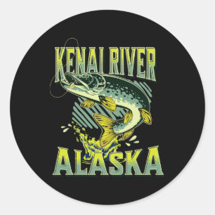 Kenai River Alaska Fiske Semester Fiske Älskare Runt Klistermärke