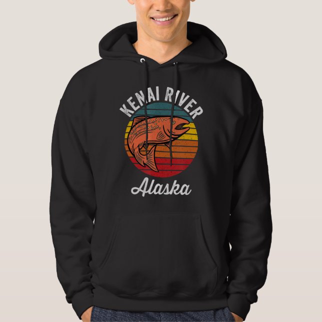 Kenai River Alaska Salmon Fishing T-ShirtLightweig Hoodie (Framsida)
