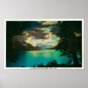 Kenai sjö, Alaska med stormsammankomst Poster