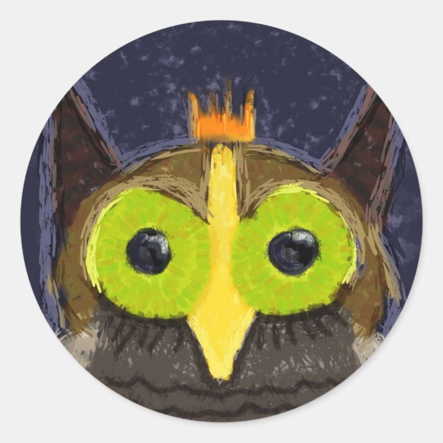 Kenbart Uggla Runt Klistermärke (Framsida)