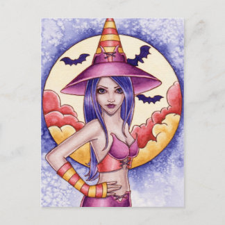 Kenda - Halloween Witch Postcard Vykort