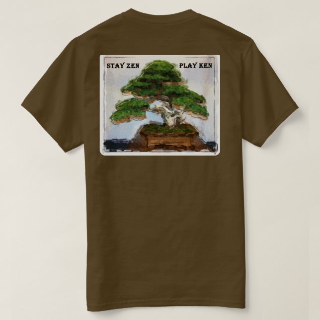 Kendama Bonsai Träd Brown T Shirt (Design baksida)