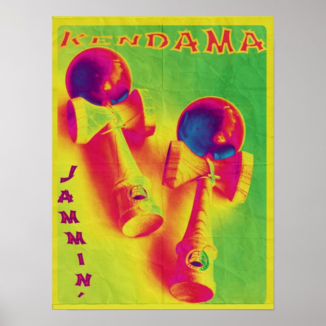 Kendama Jammin' Psychedelic Poster (Framsidan)