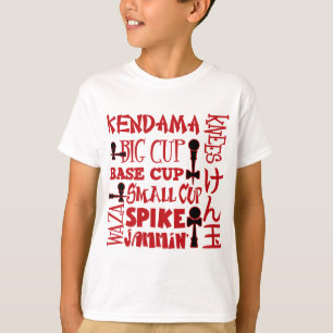 Kendama kvarter som är rött t shirt