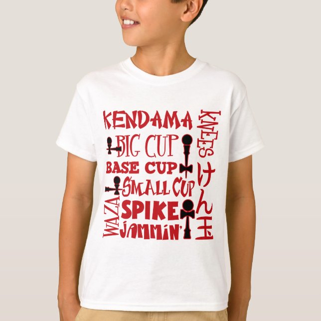 Kendama kvarter som är rött t shirt (Framsida)
