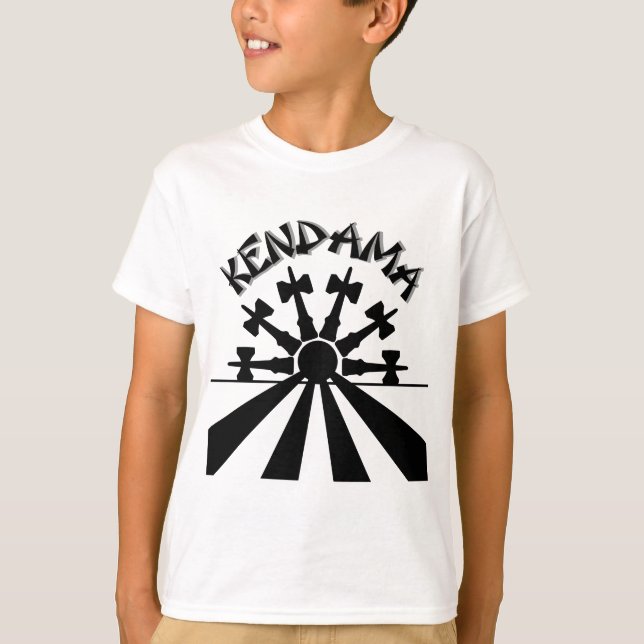 Kendama Sol, svart Tee (Framsida)