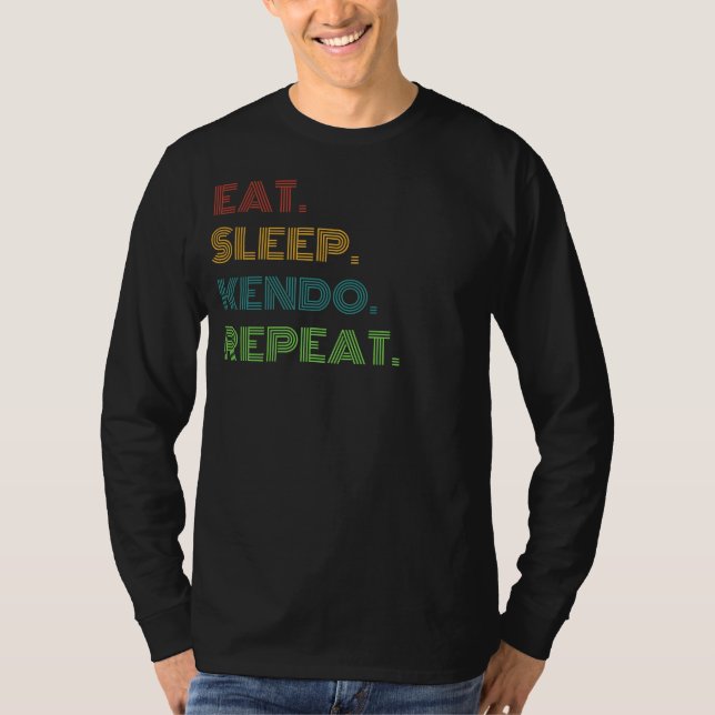 Kendo Chuckles: Eat, Ssov, Kendo Repeat Funny Tee (Framsida)