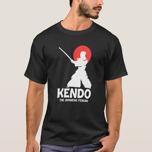 Kendo The Japanese Fencing Swordfighter Martial Sh T Shirt (Framsida)