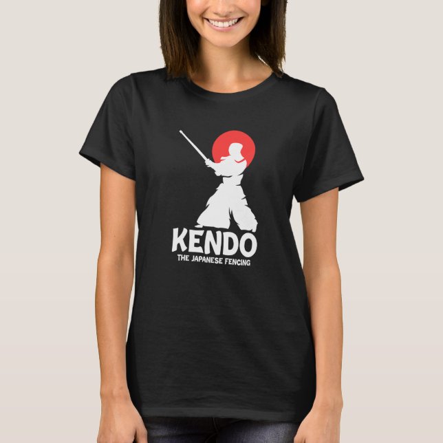 Kendo The Japanese Fencing Swordfighter Martial Sh T Shirt (Framsida)