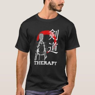Kendo Therapy Kanji Japansk martialkonst Dojo T Shirt
