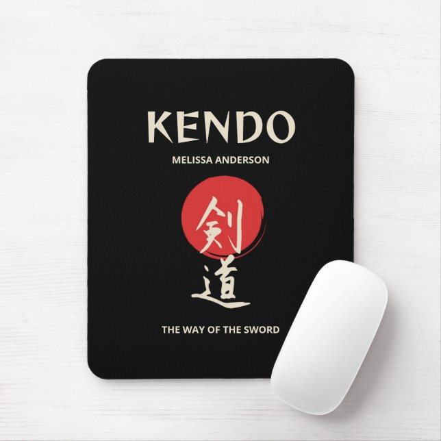 Kendo Vintage Röd Svart Musmatta (Med mus)