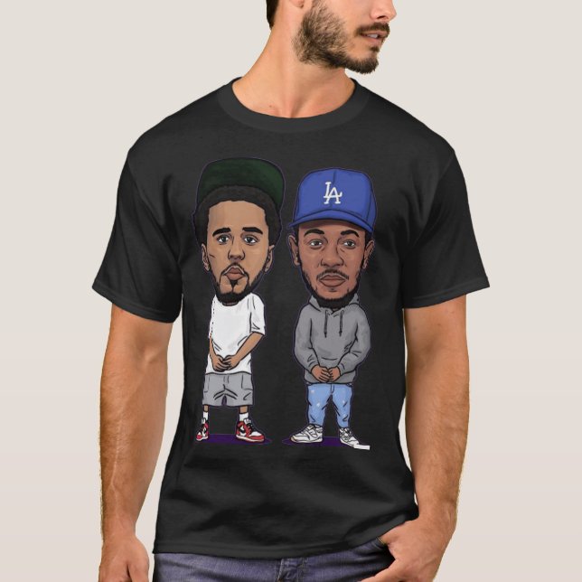 KENDRICK LAMAR JCOLE retro T Shirt (Framsida)