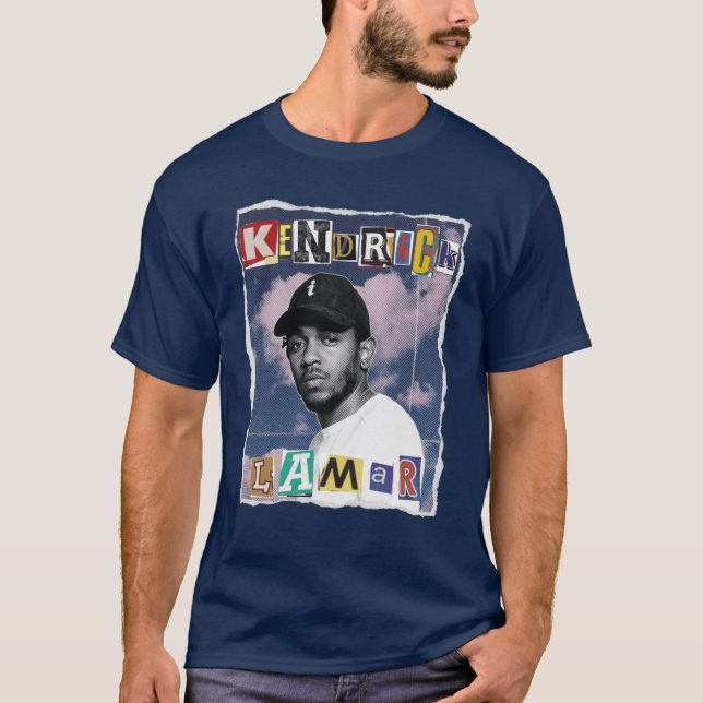 Kendrick Lamar Scrapbook Effect-present T Shirt (Framsida)