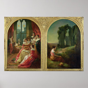 Kenilworth Castle - Past and Present, 1854 Poster