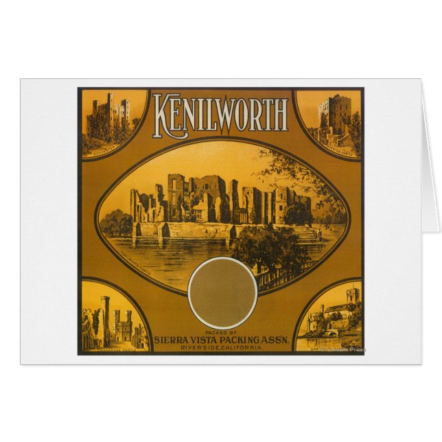 Kenilworth Orange LabelRiverside, CA Hälsningskort (Framsidan Horizontal)